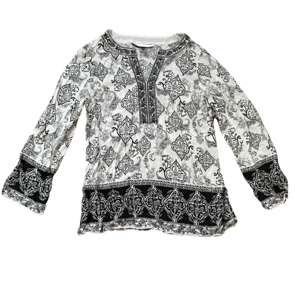 White House Black Market blouse size 10 embroidered